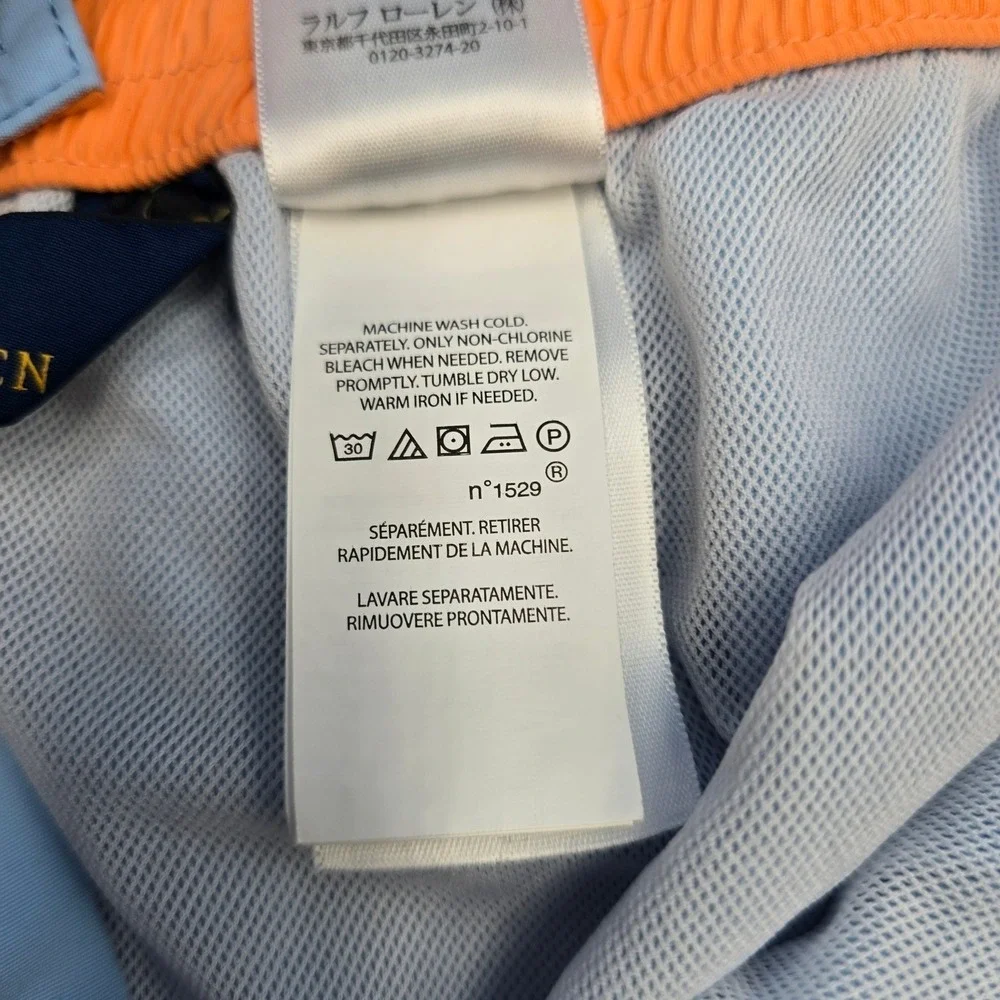 Polo Ralph Lauren Swim‎ Trunks XL Mens Blue Orange Traveler Cargo Board Shorts